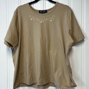 Denim & Co Vintage Embroidered Women's Top XL